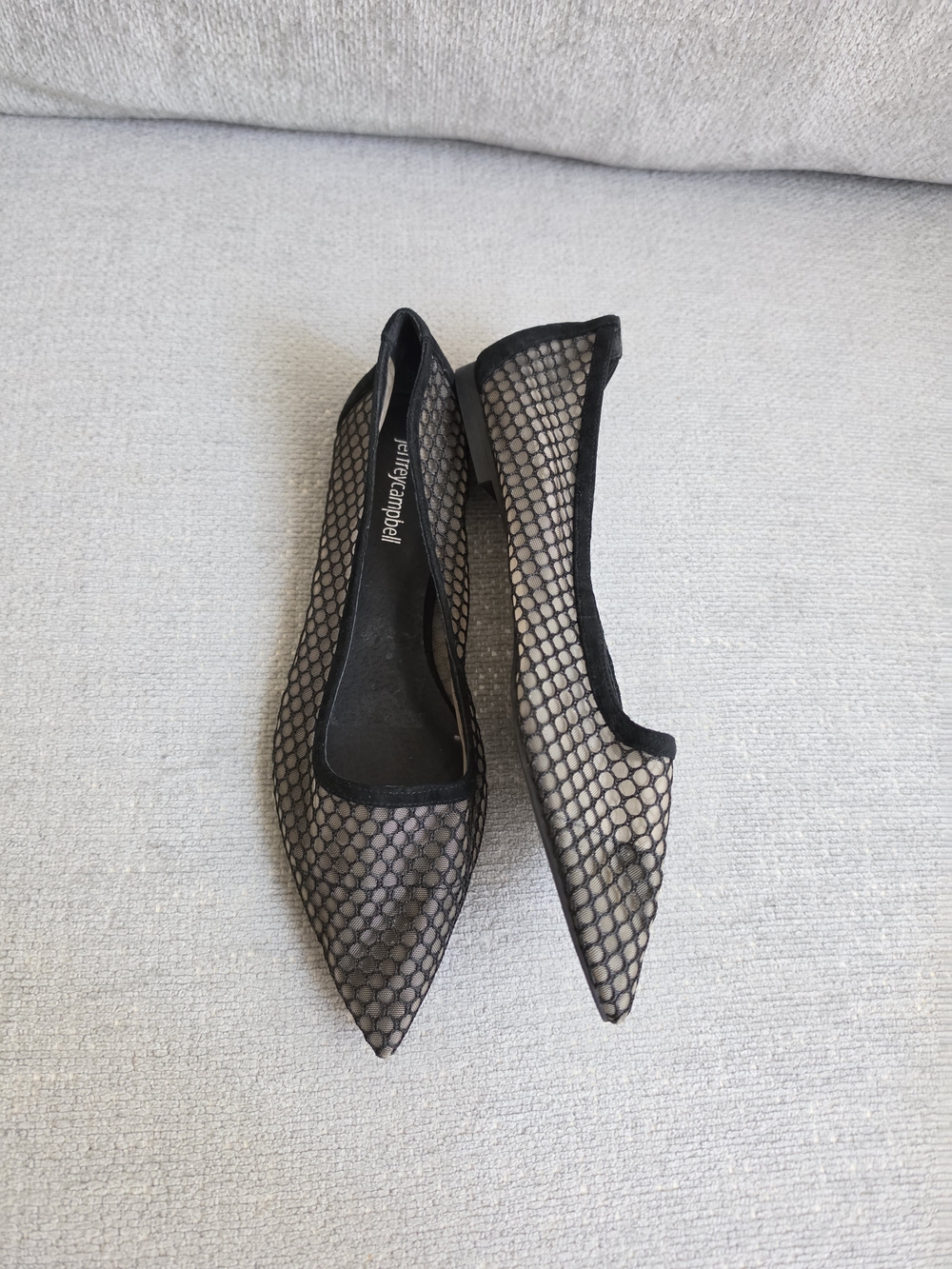 Jeffrey Campbell Meranda Fishnet Mesh Pointed Toe Flats